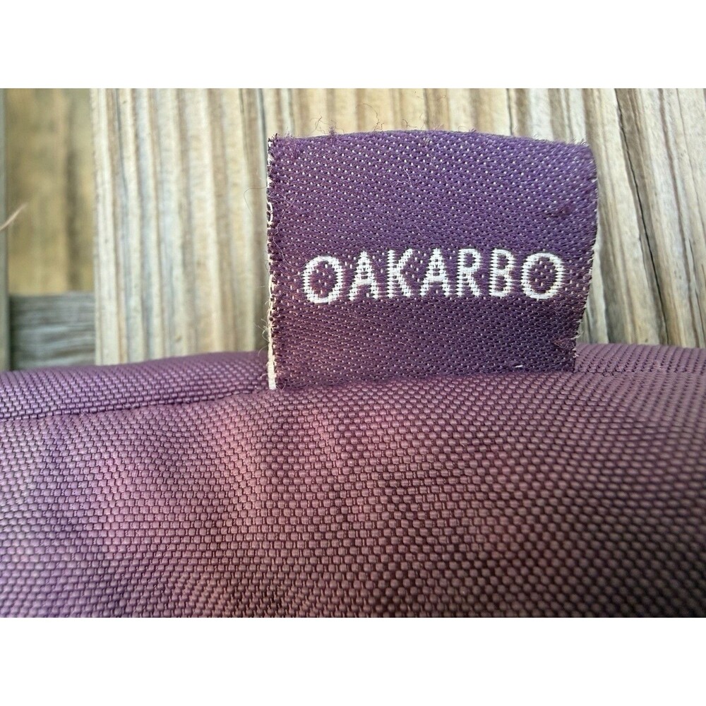 Women’s Oakarbo PURPLE Bag Crossbody Purse Lots Of Zippers Heavy Strap Nylon - Picture 3 of 6